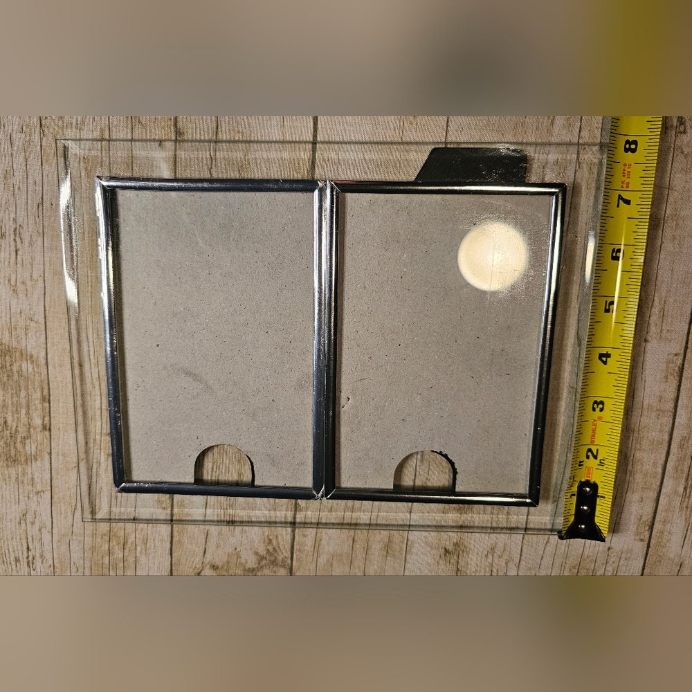 Picture Frames ☆ 2 Side by Side 4x6 photos □■ w/ chrome border ■□ - Picture 6 of 7
